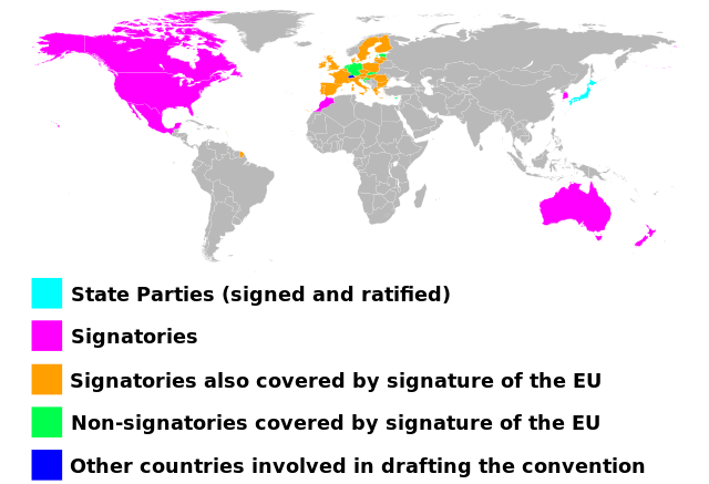 ACTA üyesi ülkelerin haritası