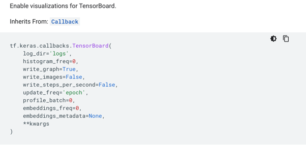 Tensorboard Callback API Kodları